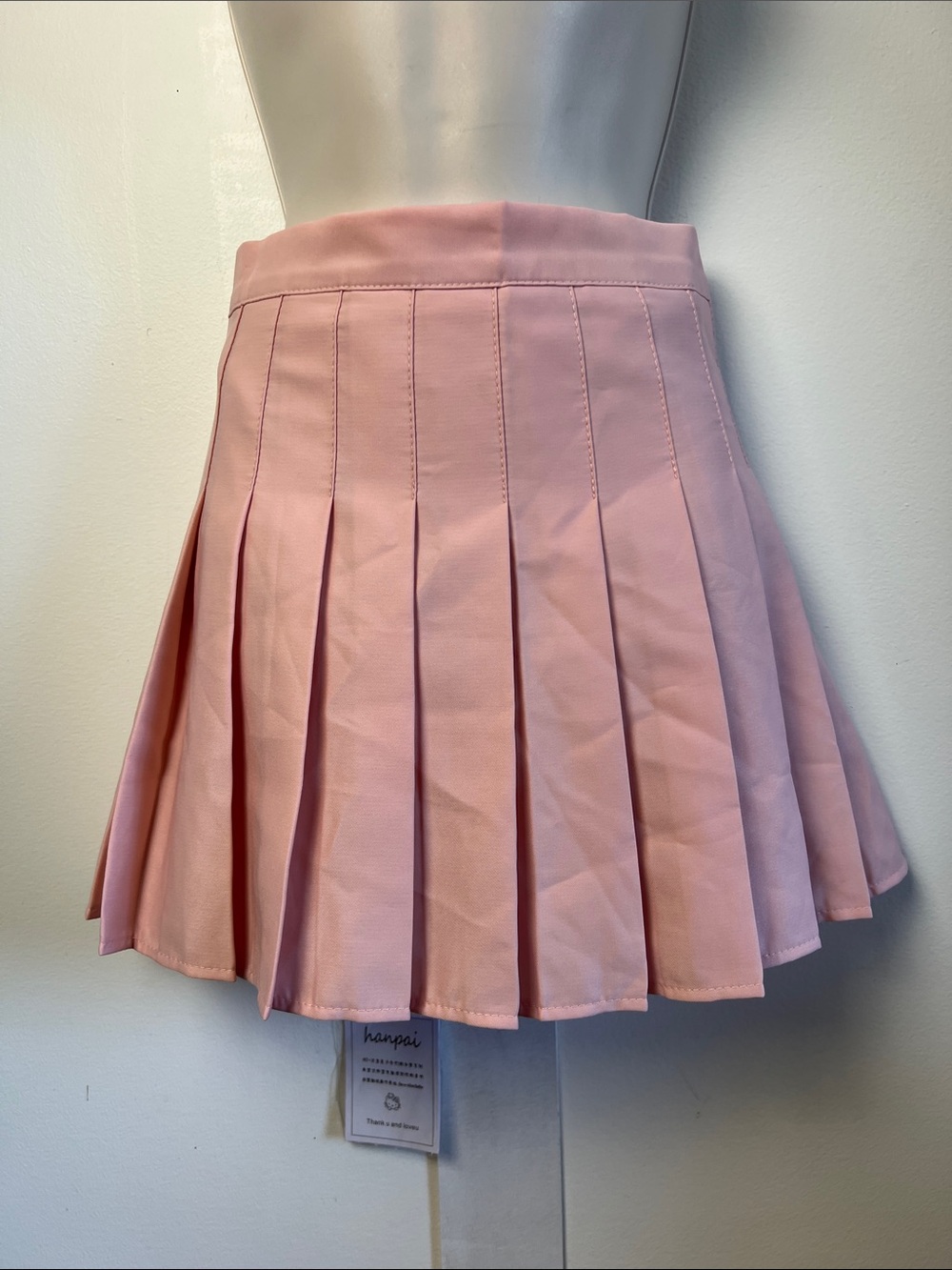 High-Waist Pleated Tennis Mini Skirt in Soft Pink K-Pop Coquette Style